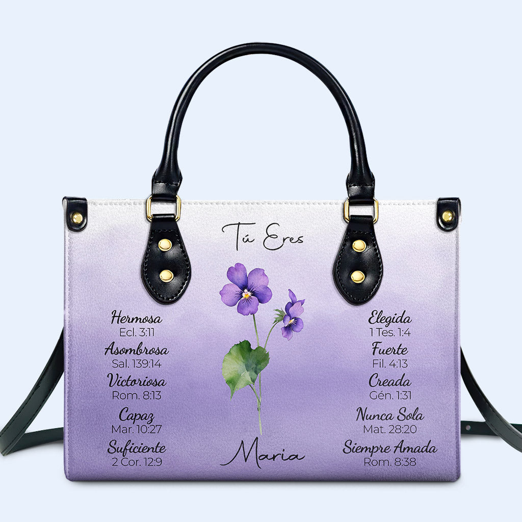 You Are. Tú Eres - Personalized Custom Leather Handbag - DG089_HB