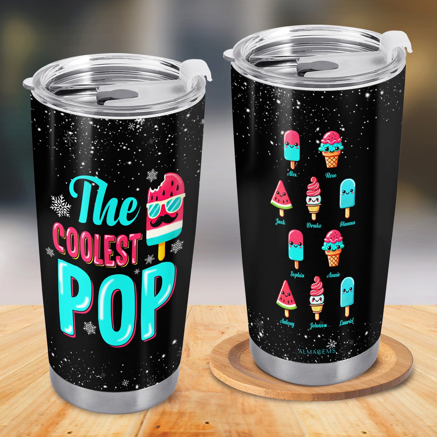 The Coolest Pop - Personalized Custom Stainless Steel Tumbler 20oz 30oz - TB_FM05