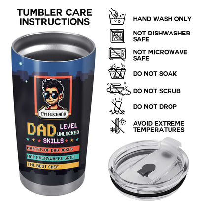 DAD LEVEL UNLOCKED - Personalized Stainless Steel Tumbler 20oz - TB_FM06