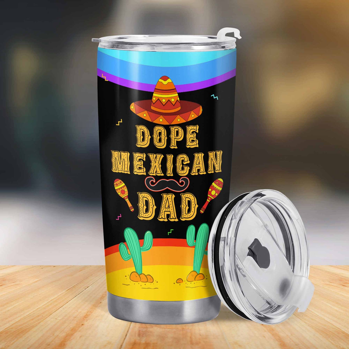 Dope Mexican Dad - Vaso personalizado de acero inoxidable de 20 oz - TB_FM10