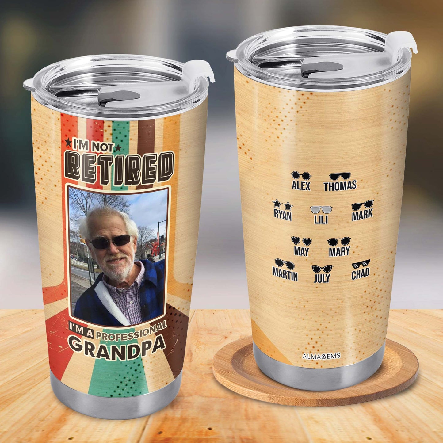 I'm Not Retired. I'm A Professional Papa - Personalized Custom Stainless Steel Tumbler 20oz 30oz - TB_FM12