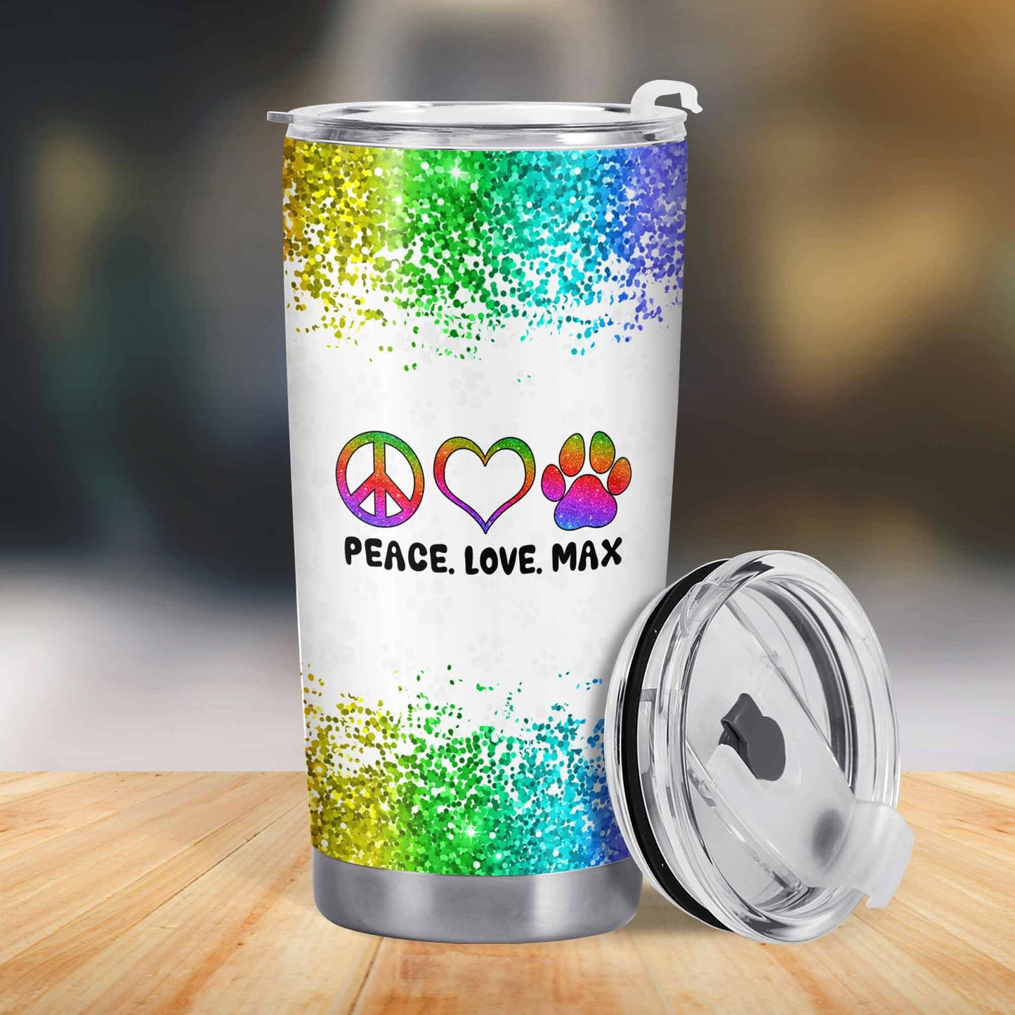 Peace. Love. Your Pet - Personalized Custom Stainless Steel Tumbler 20oz 30oz - TB_LL05