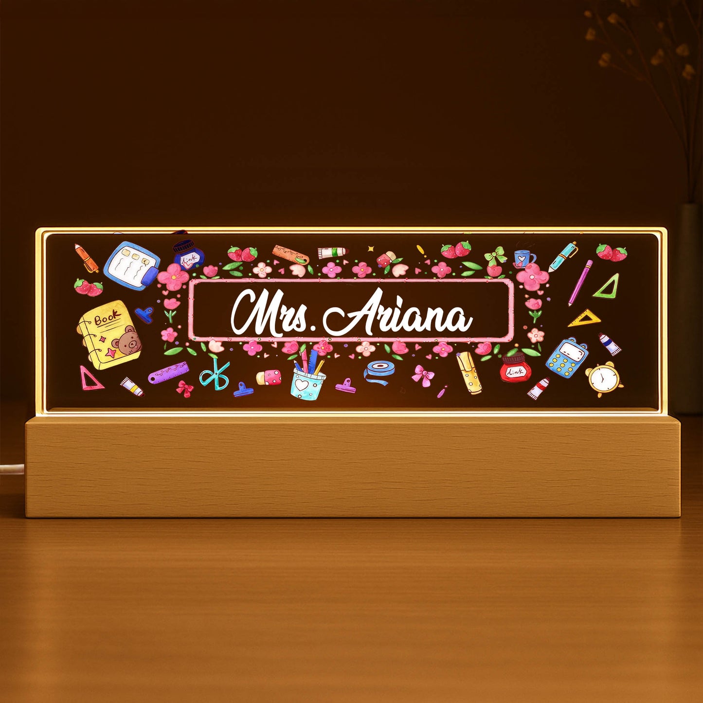 Illuminate Your Night With School Supplies And Flowers