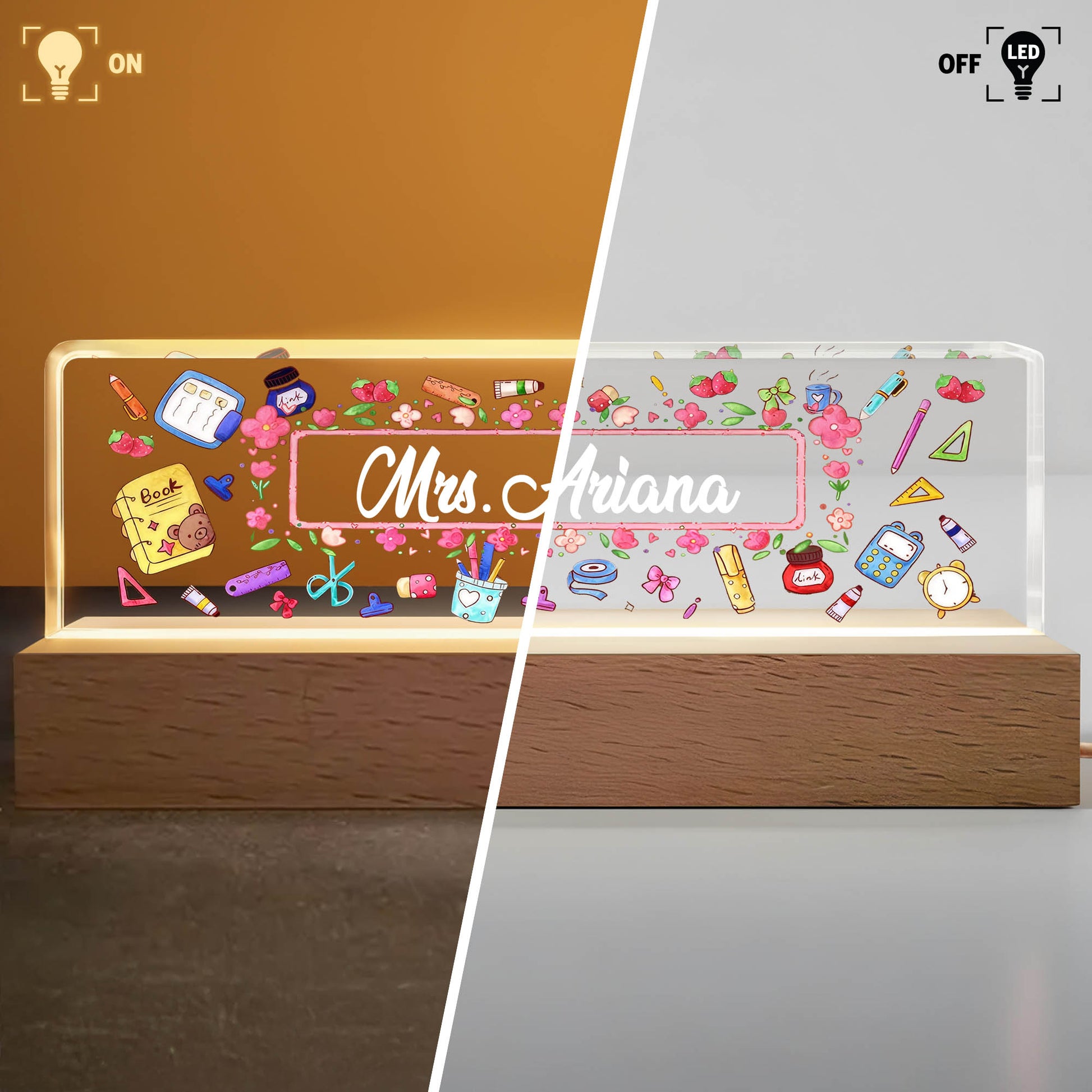 Illuminate Your Night With School Supplies And Flowers