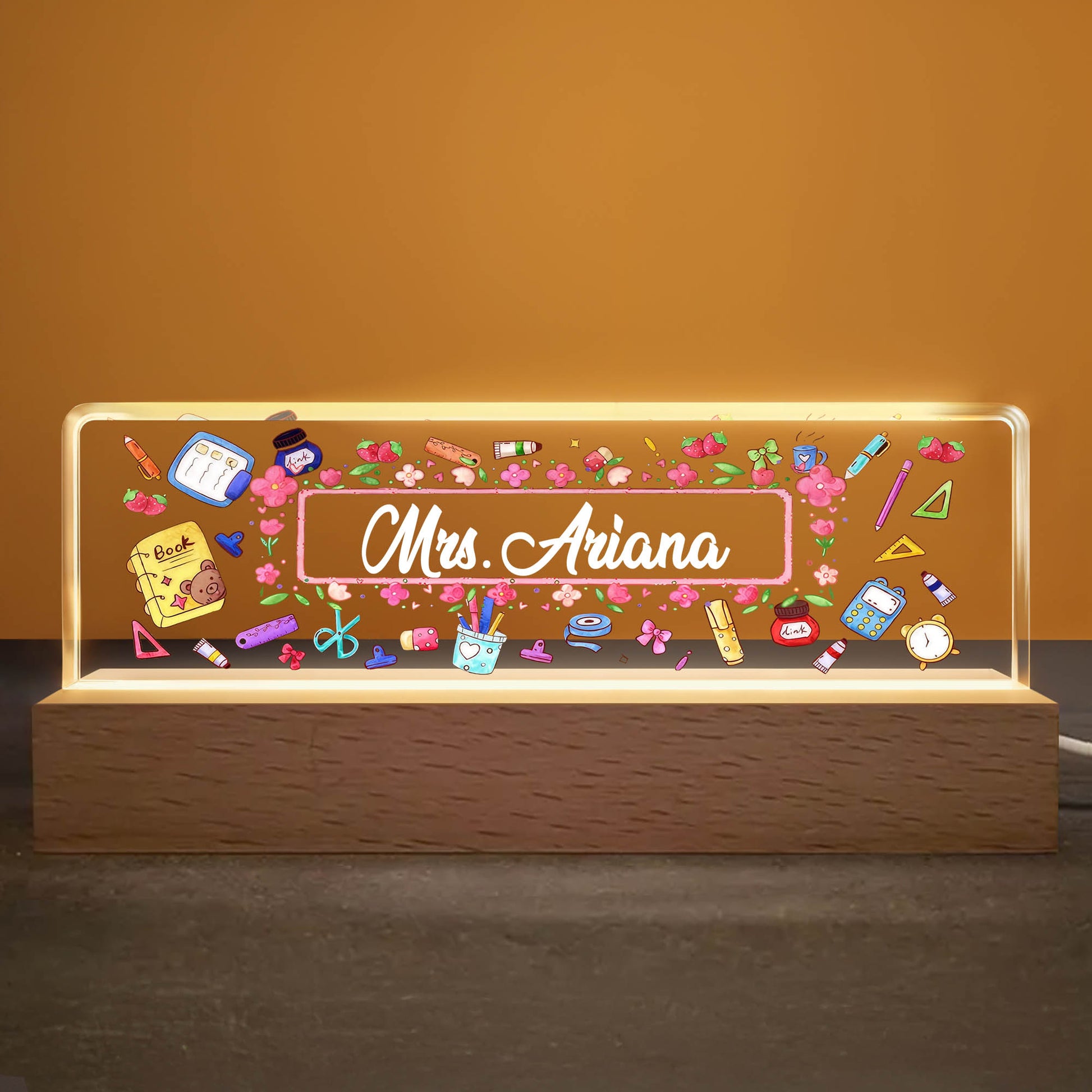 Illuminate Your Night With School Supplies And Flowers