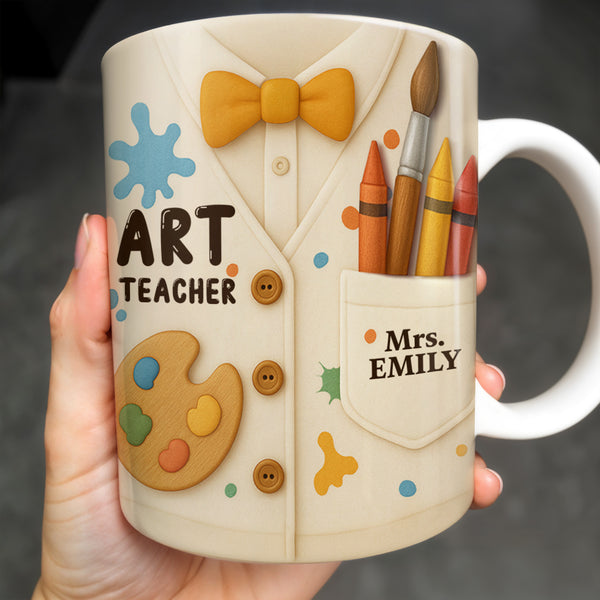 Art Teacher, Crayons, Paintbrush, Palette