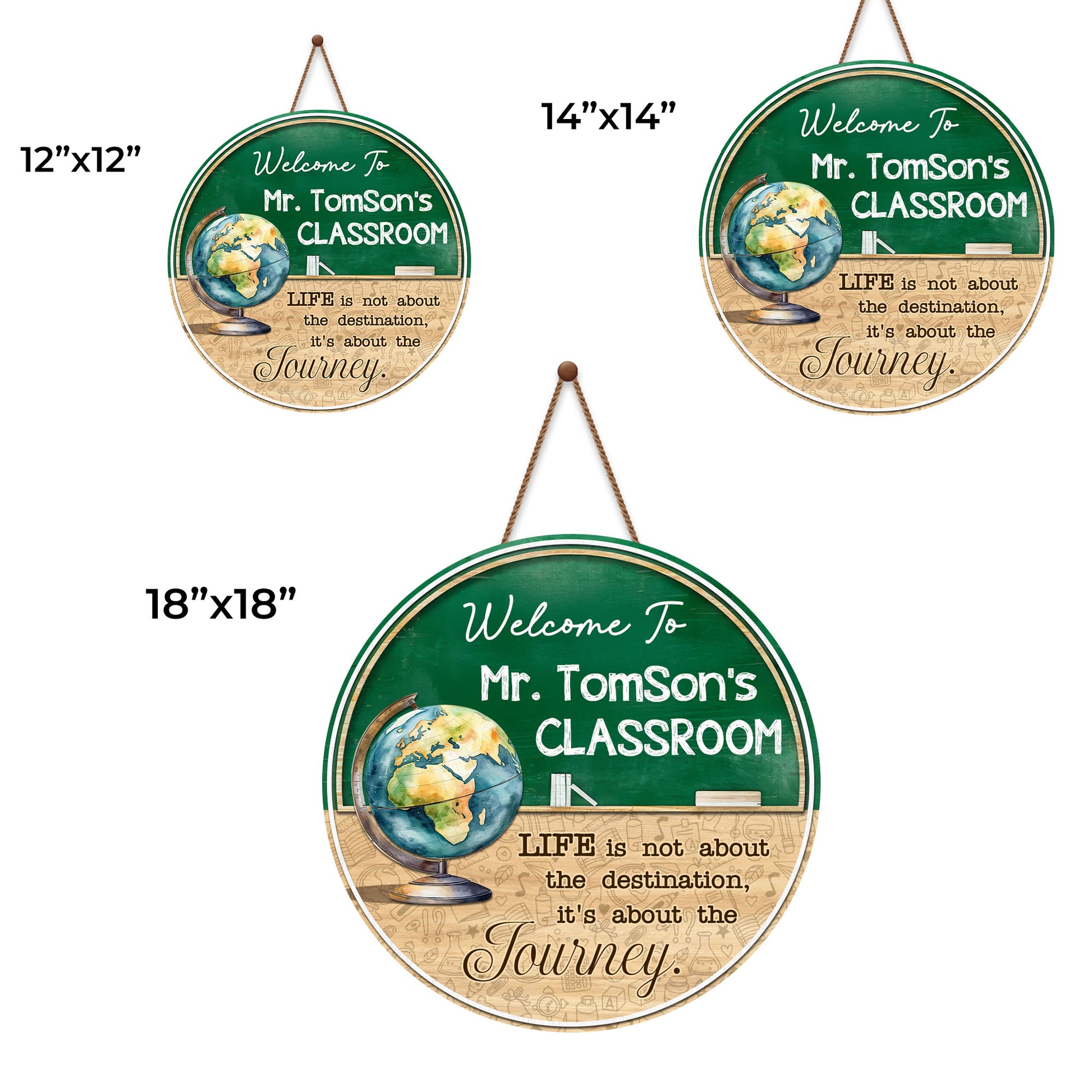 Welcome To The Classroom, Globe And Chalkboard Design