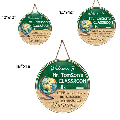 Welcome To The Classroom, Globe And Chalkboard Design