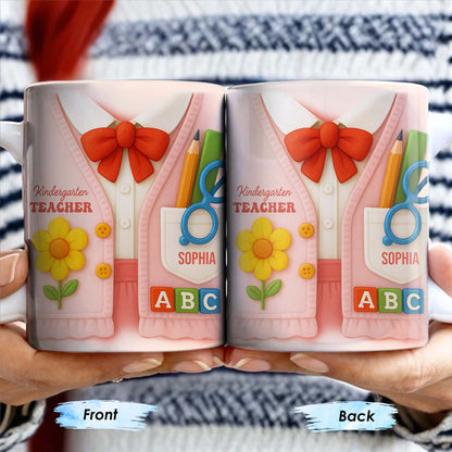 Kindergarten Teacher, Flower, Pencil, Scissors, Shirt with Tie