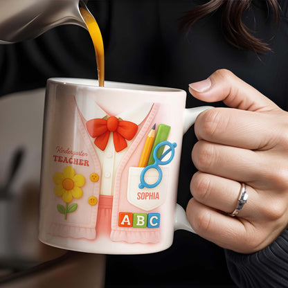 Kindergarten Teacher, Flower, Pencil, Scissors, Shirt with Tie