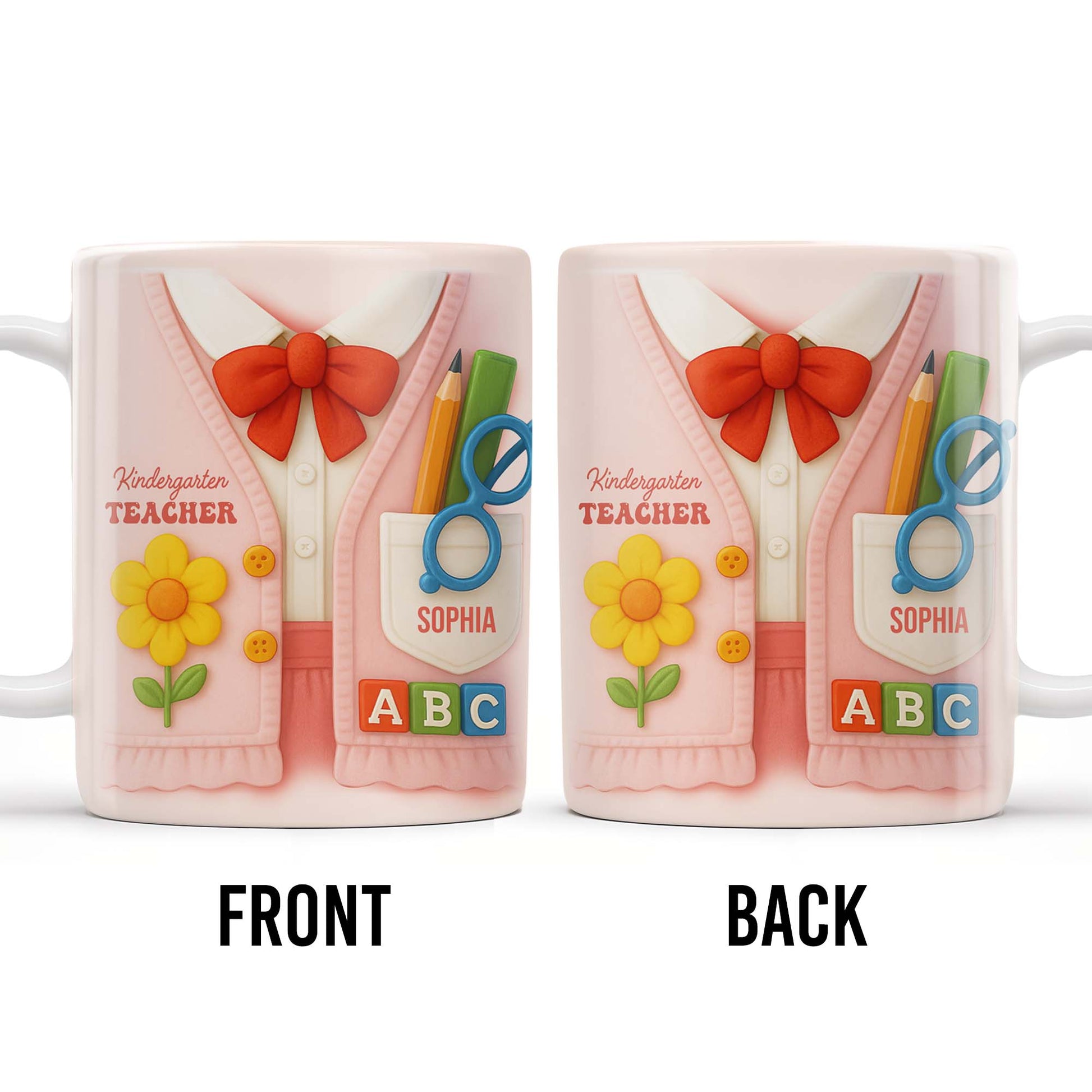 Kindergarten Teacher, Flower, Pencil, Scissors, Shirt with Tie