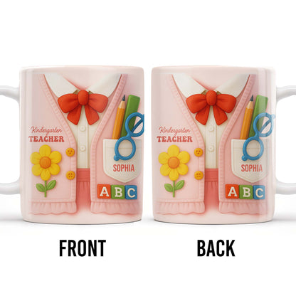 Kindergarten Teacher, Flower, Pencil, Scissors, Shirt with Tie