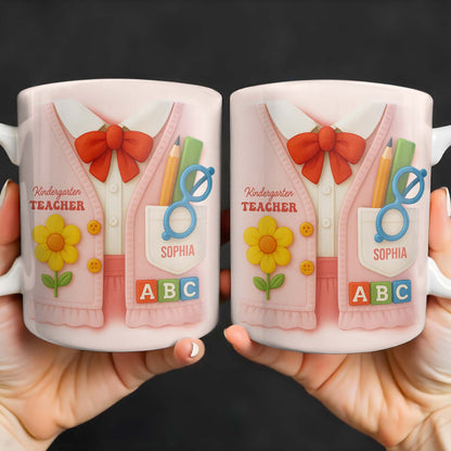 Kindergarten Teacher, Flower, Pencil, Scissors, Shirt with Tie