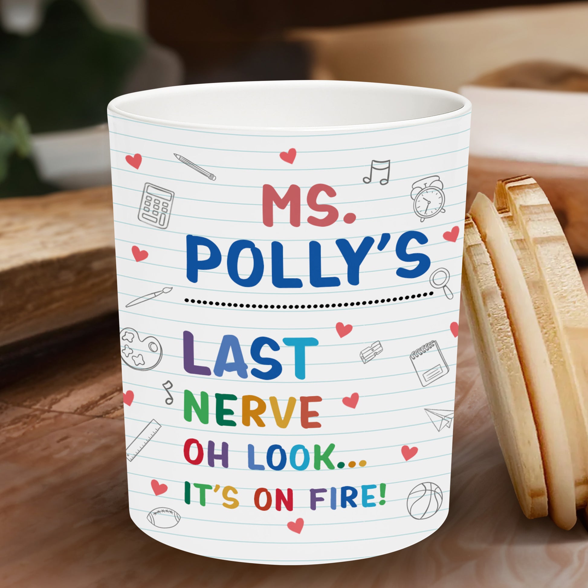 Ms Polly's Last Nerve, School-Themed Glass Jar