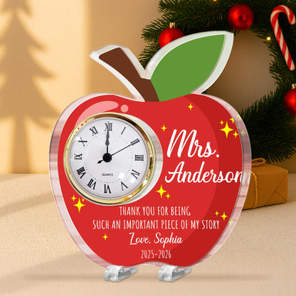 Thank You For Being An Important Piece Of My Story Apple Clock