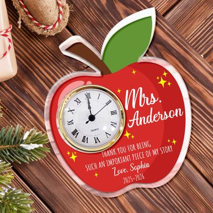 Thank You For Being An Important Piece Of My Story Apple Clock