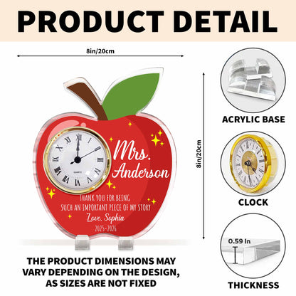 Thank You For Being An Important Piece Of My Story Apple Clock