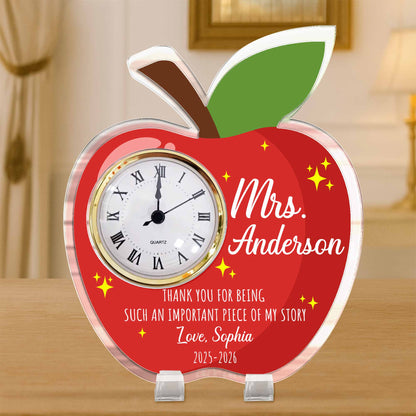 Thank You For Being An Important Piece Of My Story Apple Clock