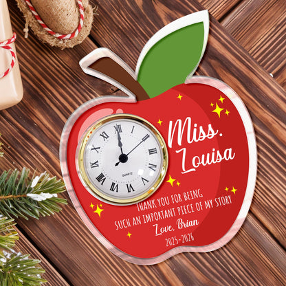 Thank You For Being An Important Piece Of My Story Apple Clock