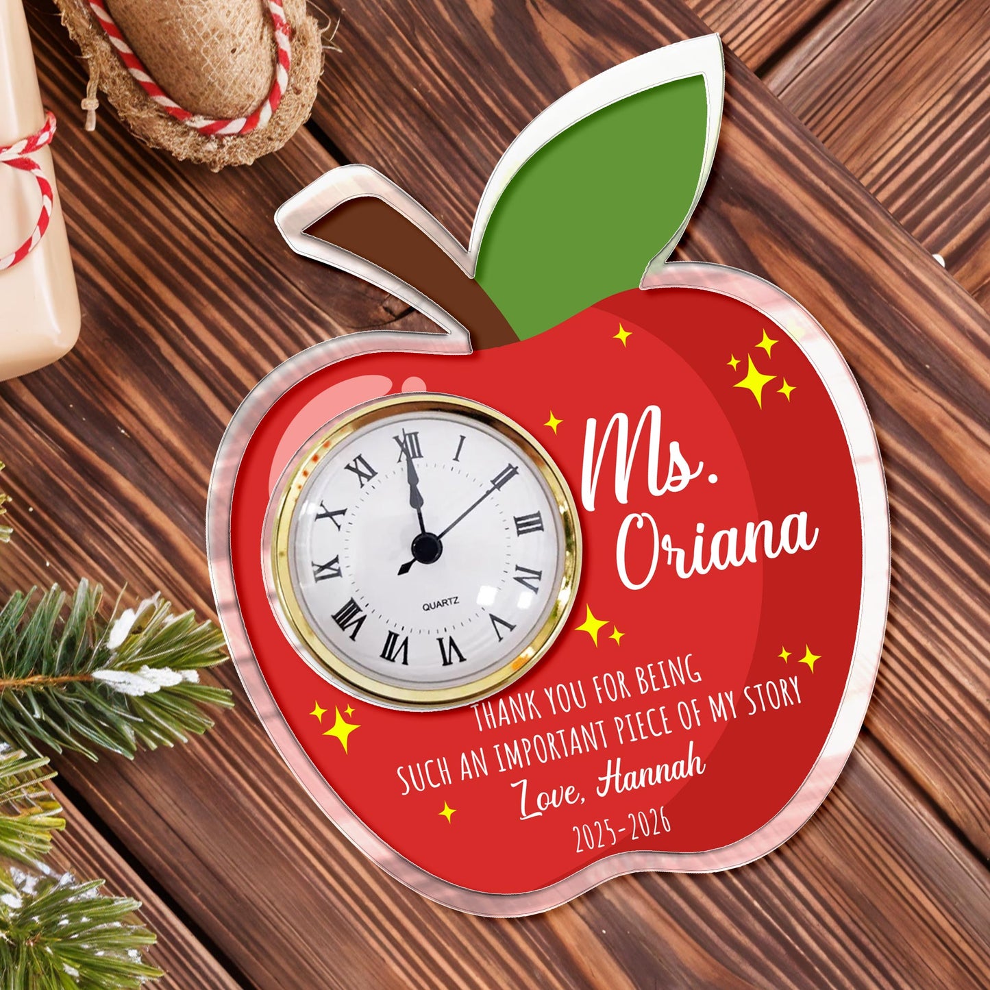 Thank You For Being An Important Piece Of My Story Apple Clock