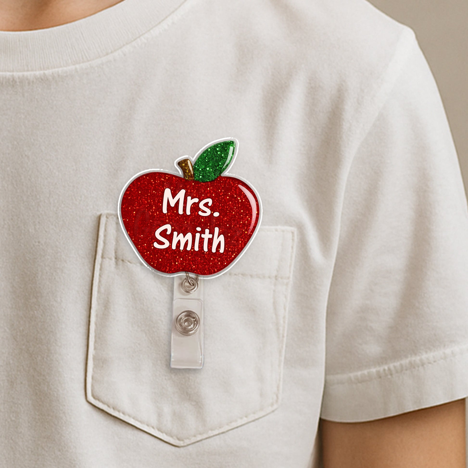 Customizable Apple Badge Reel for Teachers