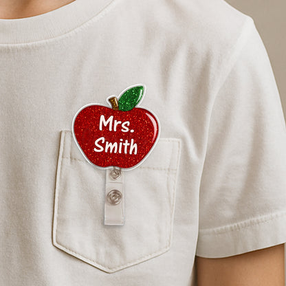 Customizable Apple Badge Reel for Teachers