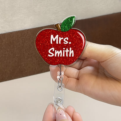 Customizable Apple Badge Reel for Teachers