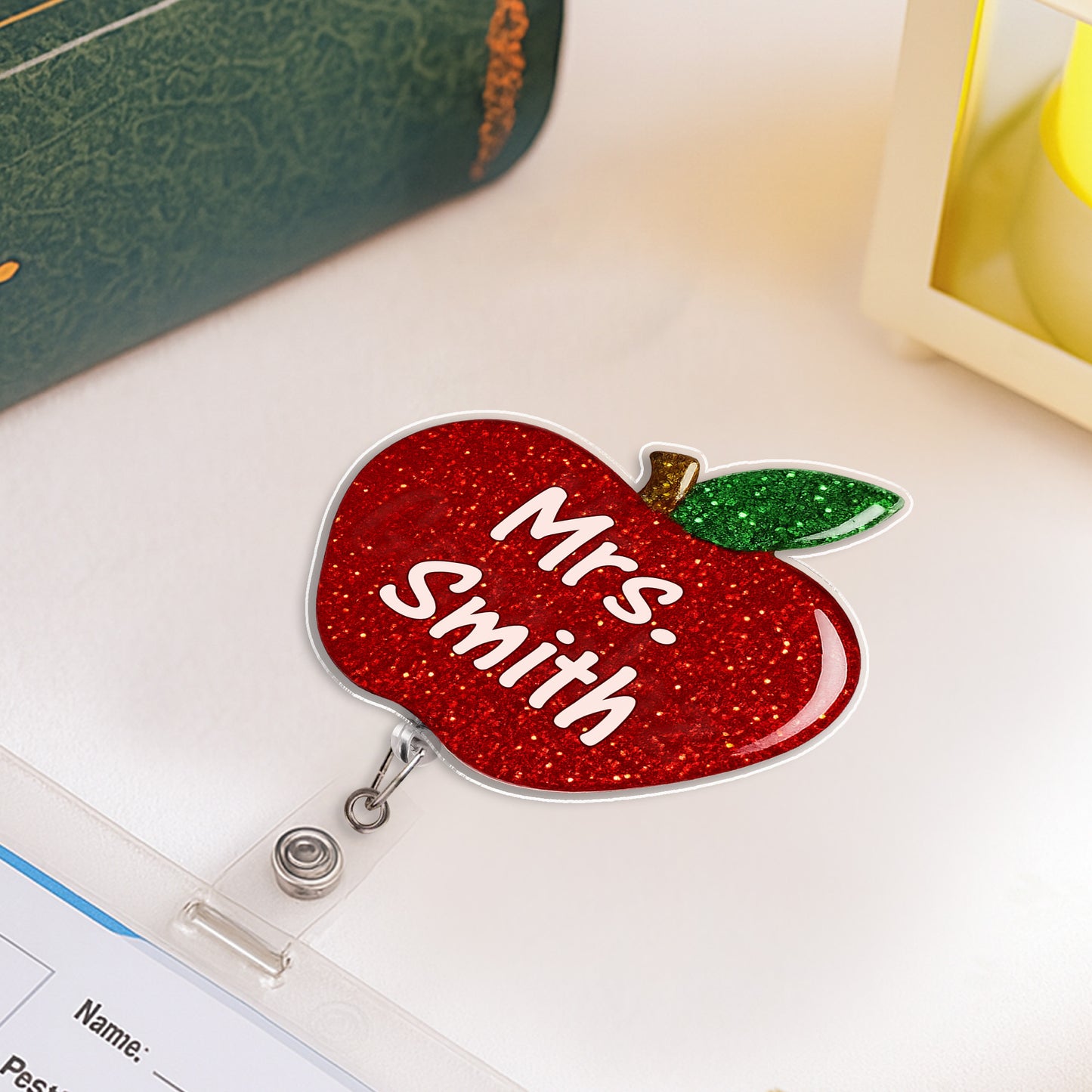 Customizable Apple Badge Reel for Teachers
