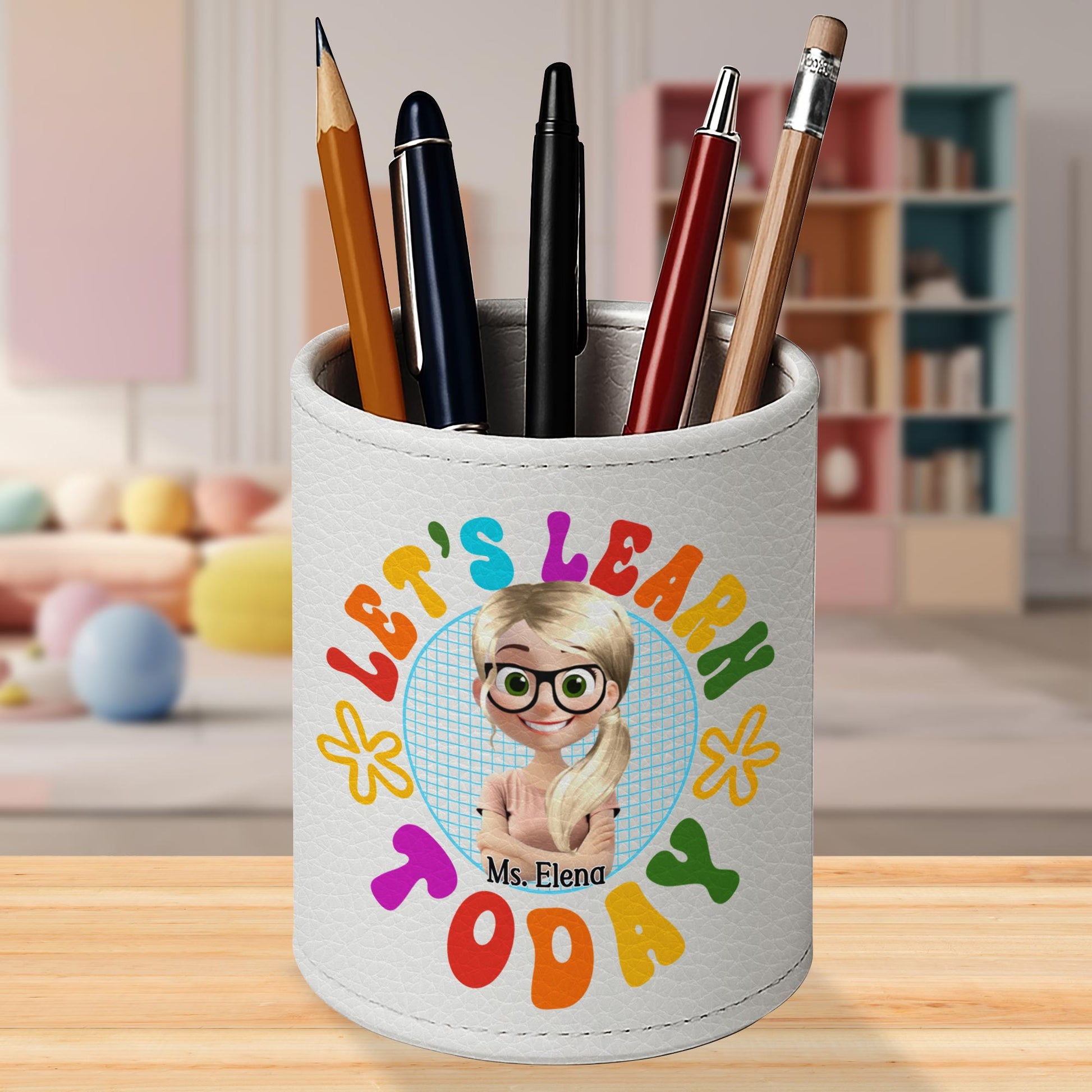 Let's Learn, Colorful Letters And Cartoon Teacher