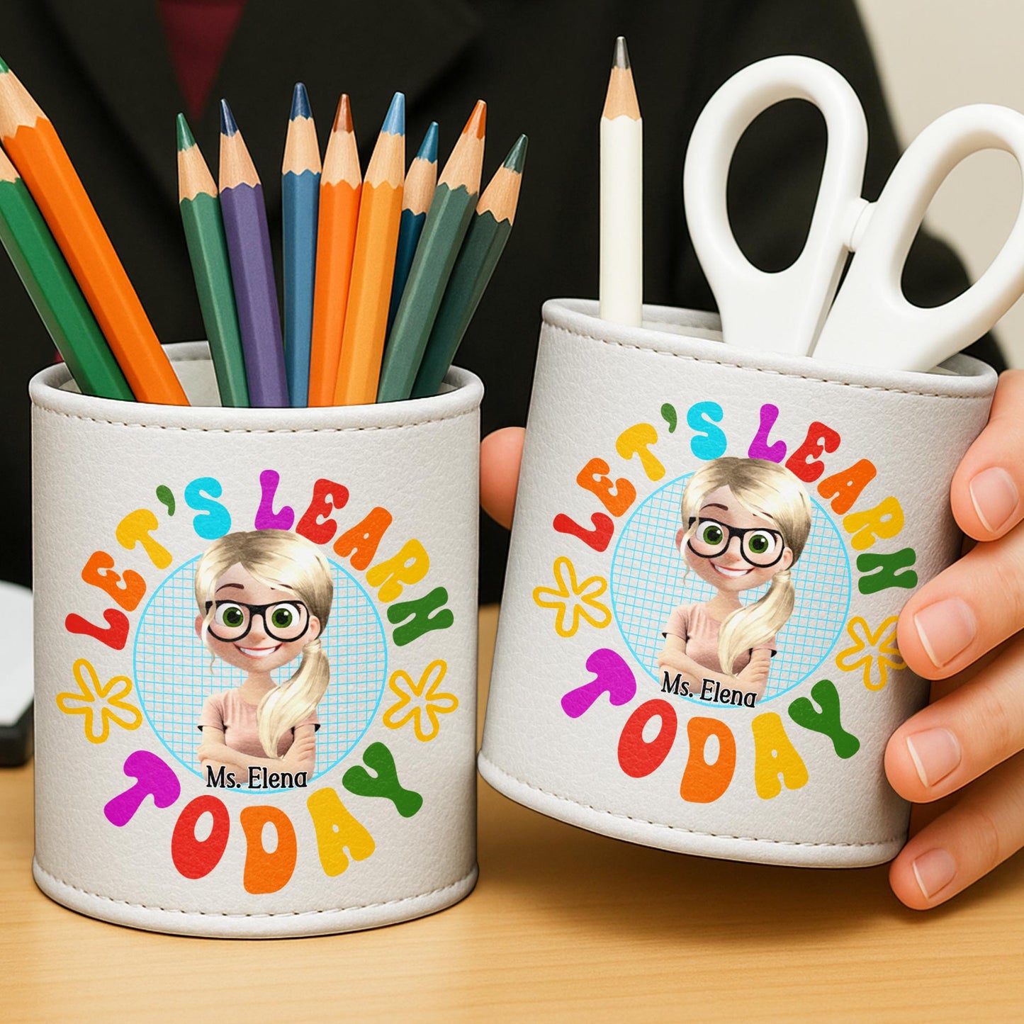 Let's Learn, Colorful Letters And Cartoon Teacher