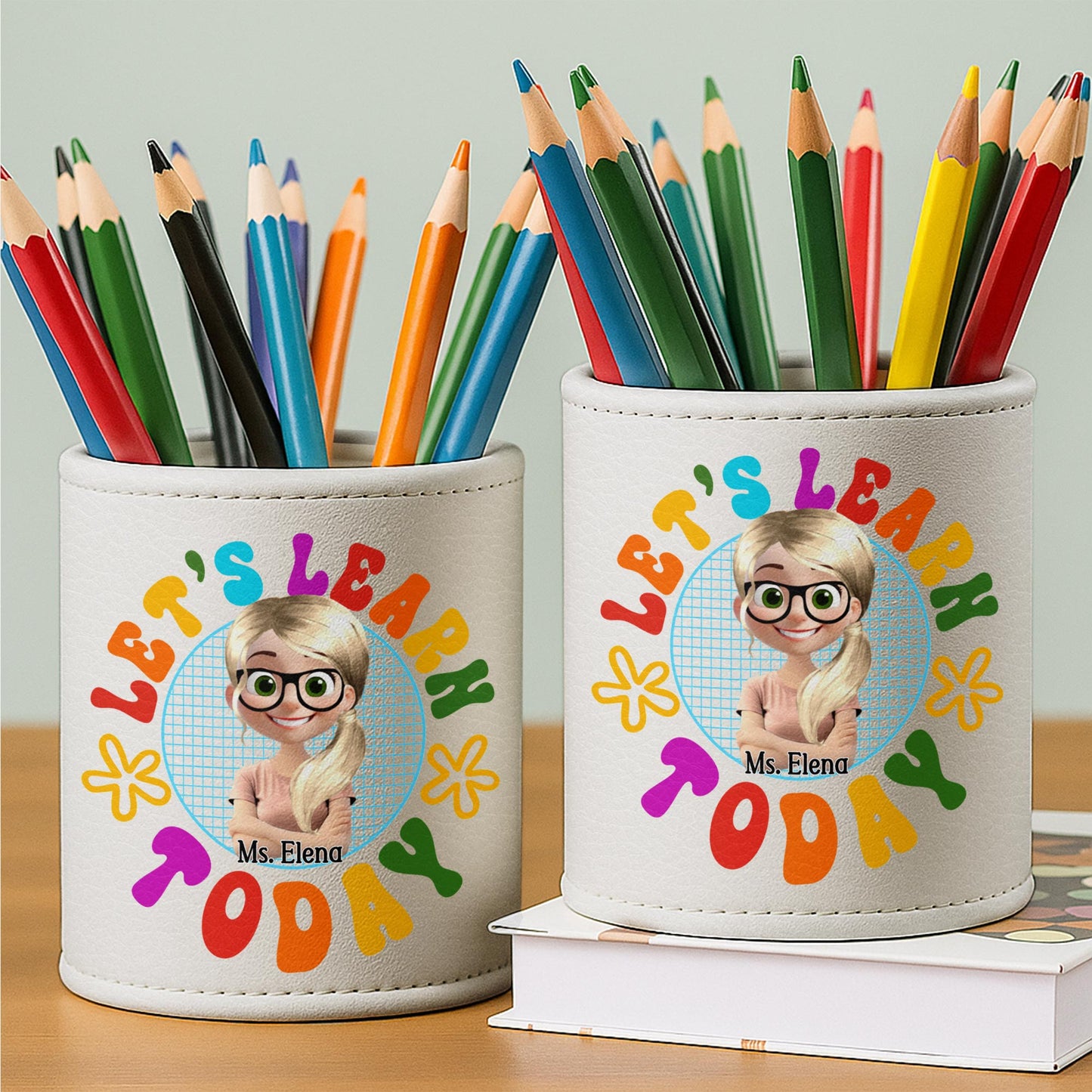 Let's Learn, Colorful Letters And Cartoon Teacher