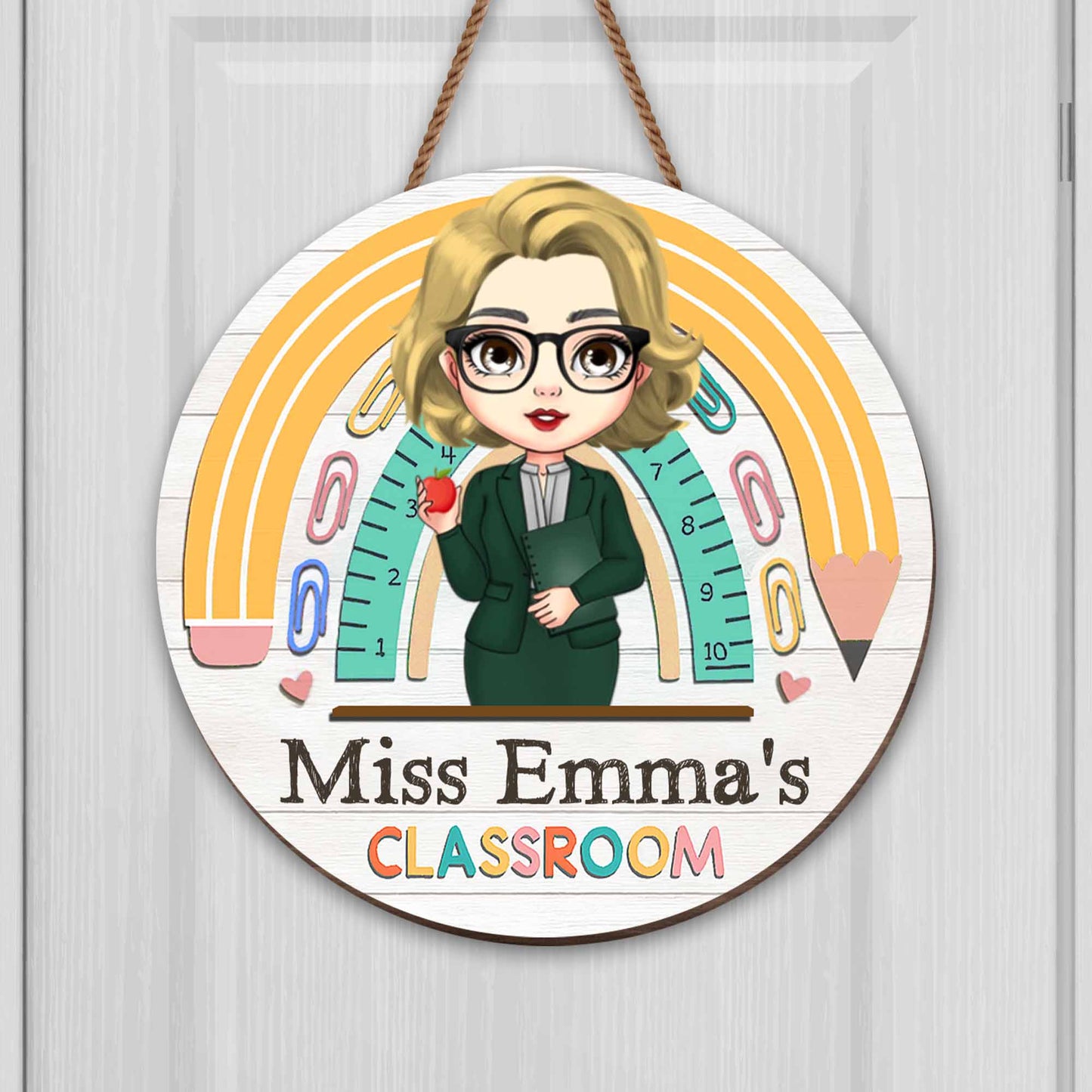 Welcome To Your Classroom, Rainbow And Apple Decor