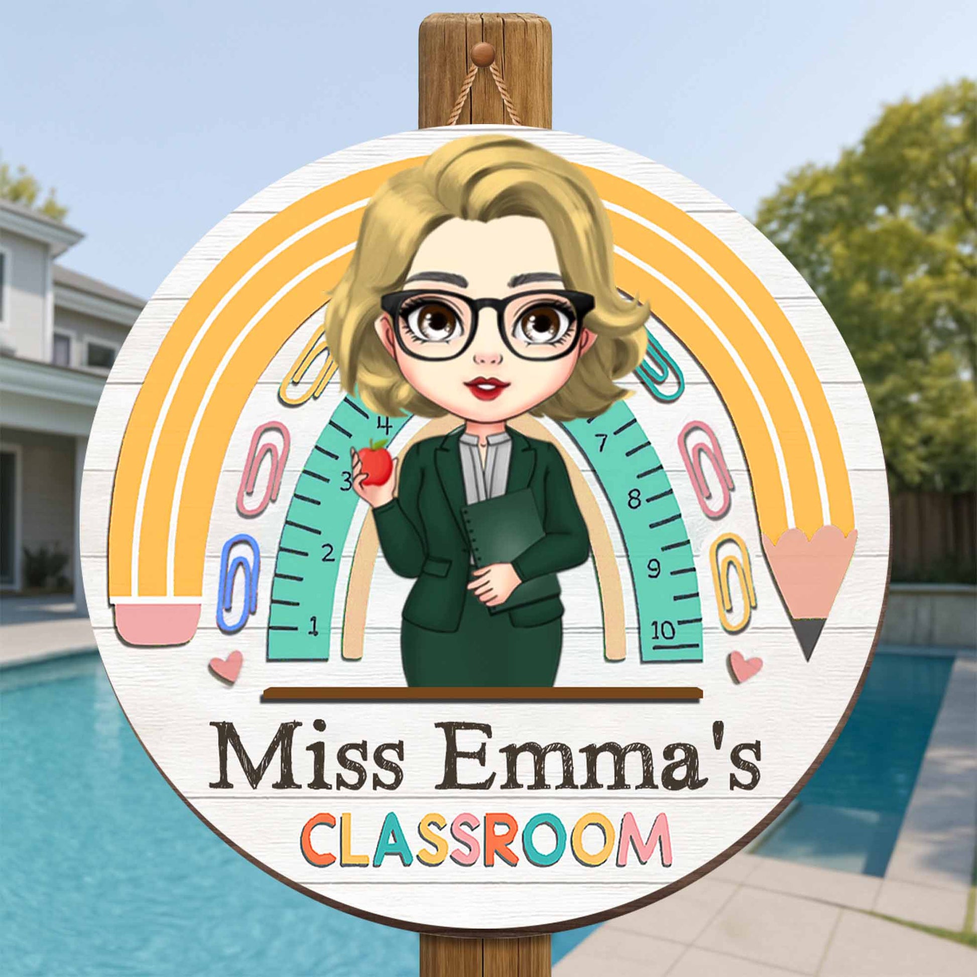 Welcome To Your Classroom, Rainbow And Apple Decor