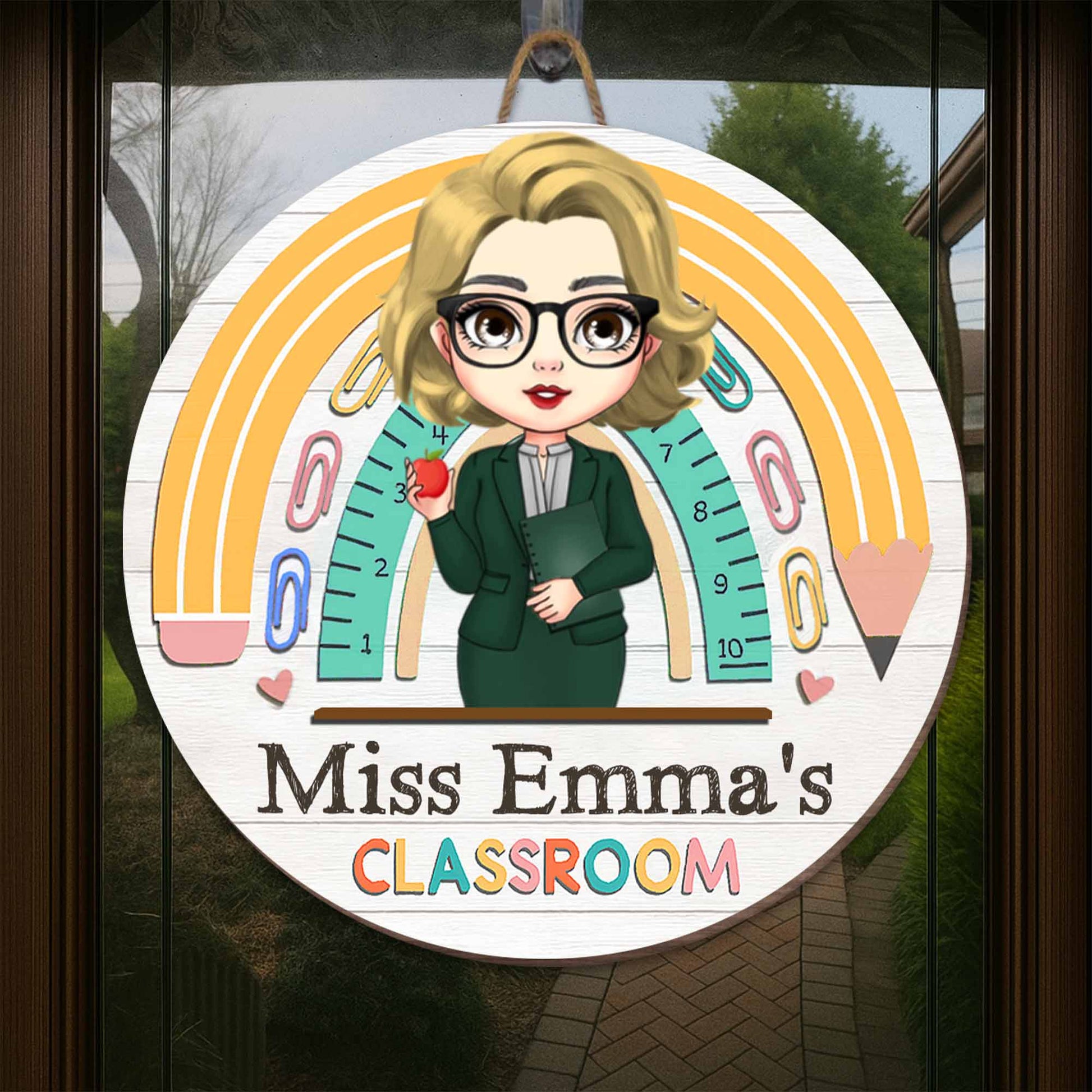 Welcome To Your Classroom, Rainbow And Apple Decor