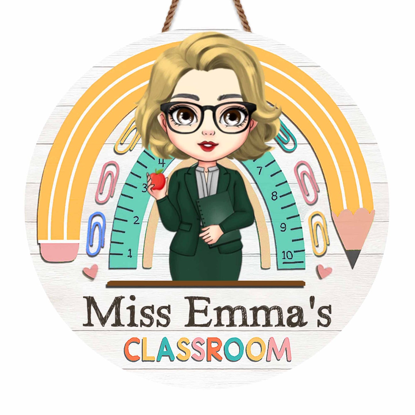 Welcome To Your Classroom, Rainbow And Apple Decor