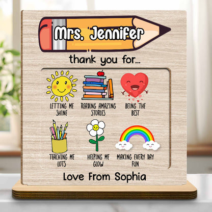 Thank You For Letting Me Shine, Teacher Appreciation Plaque