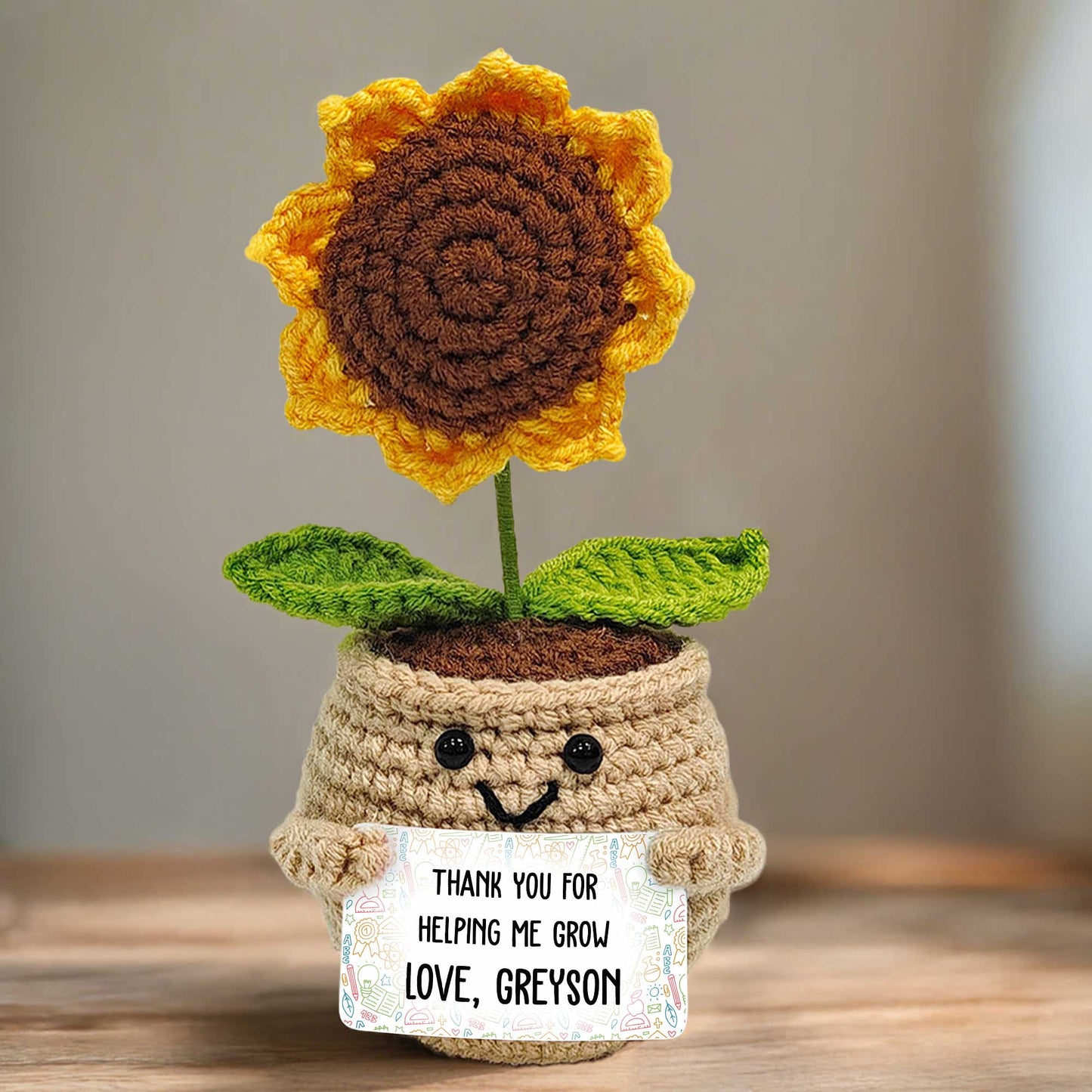 Thank You For Helping Me Grow Love Turtle and Sunflower