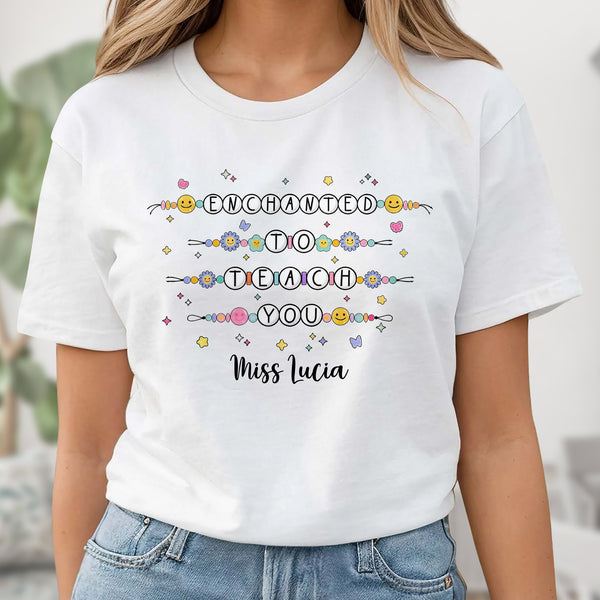 Enchanted To Teach You With Smiley Faces and Flowers