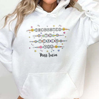 Enchanted To Teach You With Smiley Faces and Flowers