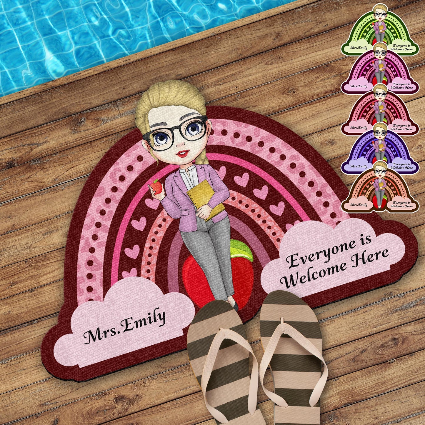 Everyone Is Welcome Here Cartoon Teacher Design