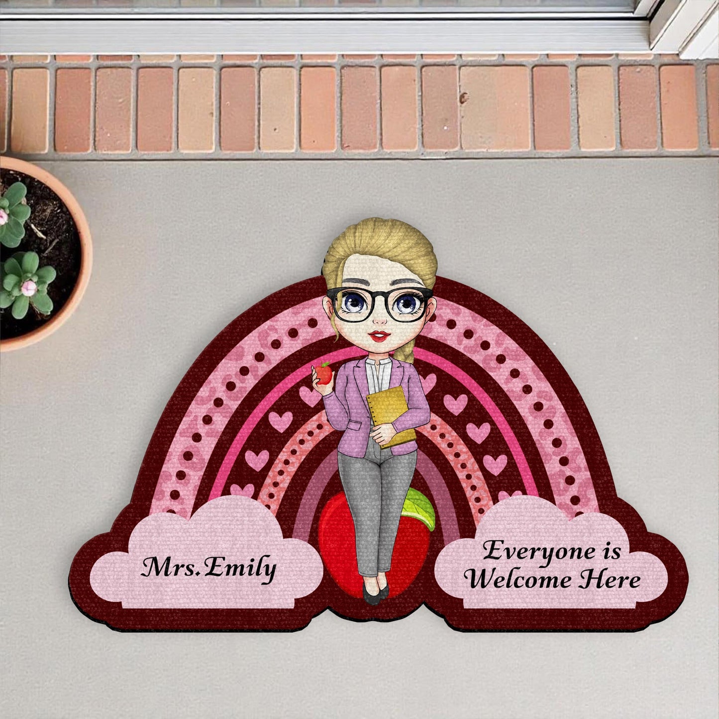 Everyone Is Welcome Here Cartoon Teacher Design