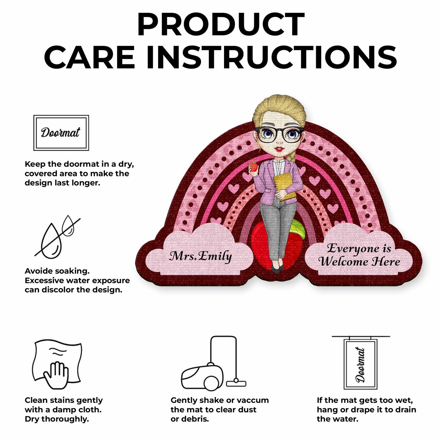 Everyone Is Welcome Here Cartoon Teacher Design