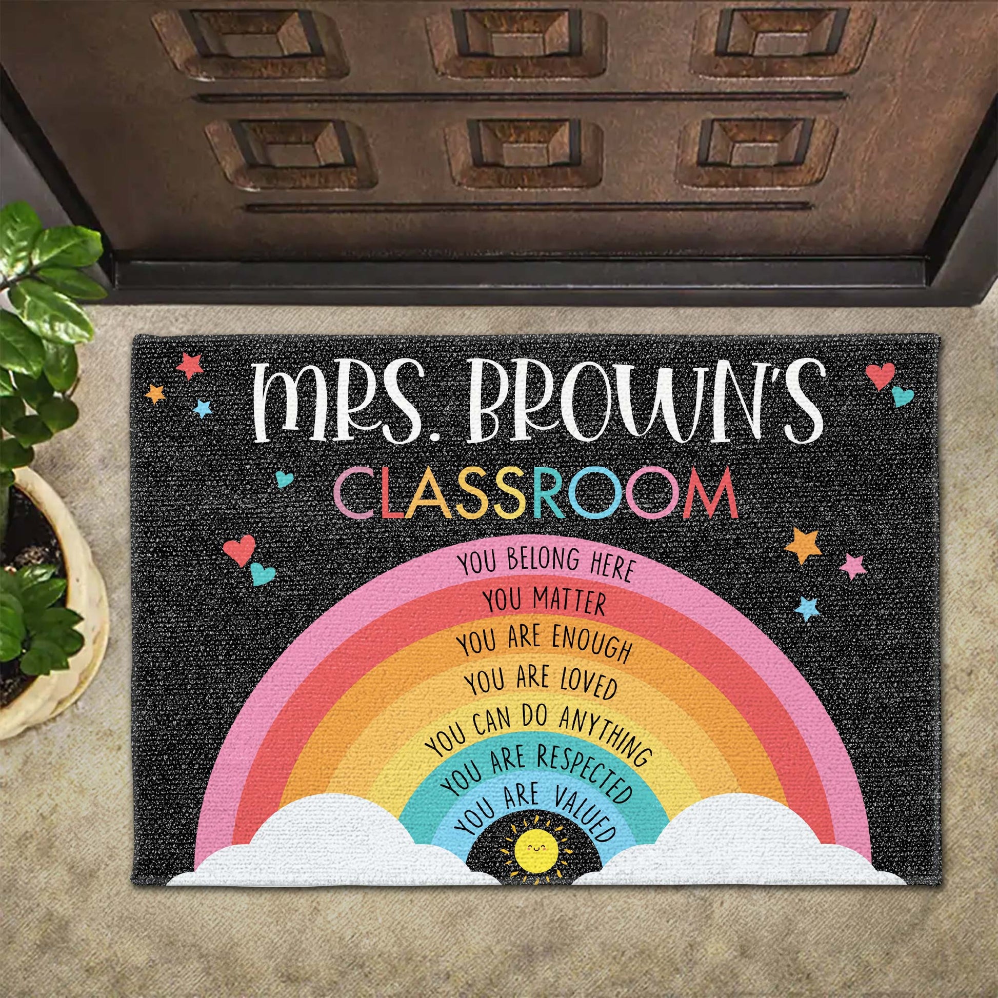 You Belong Here You Matter Rainbow Classroom Mat