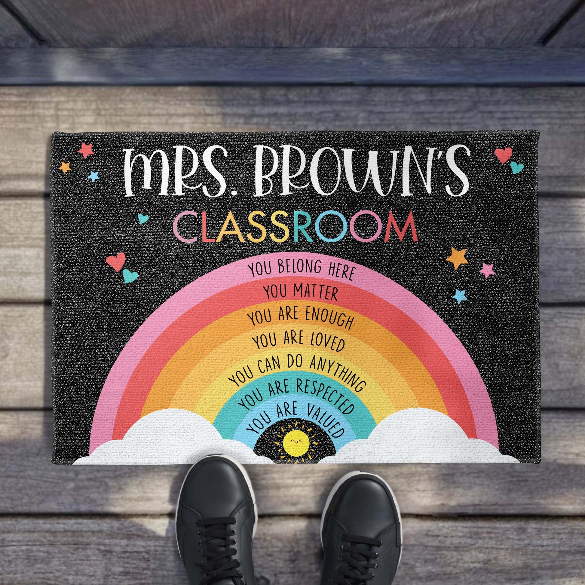 You Belong Here You Matter Rainbow Classroom Mat