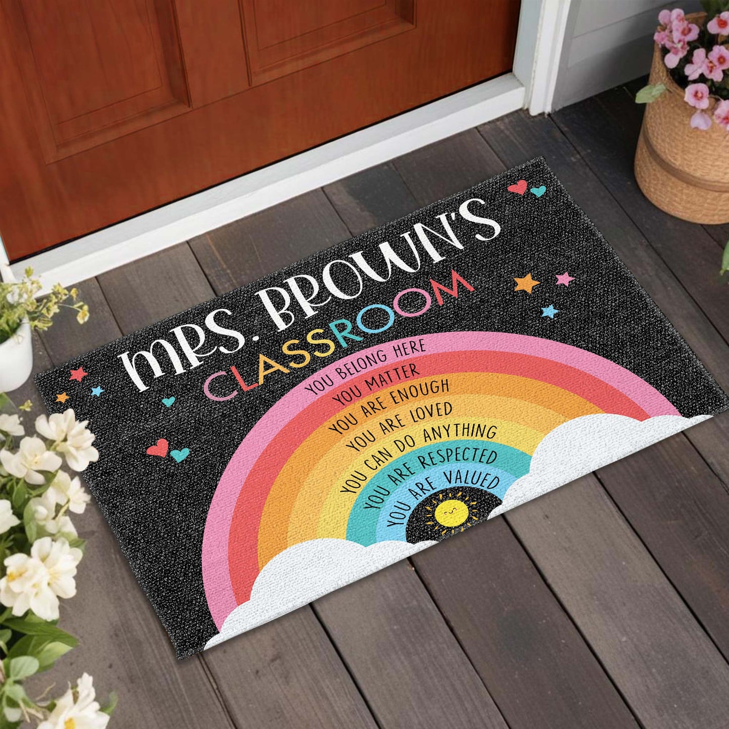 You Belong Here You Matter Rainbow Classroom Mat