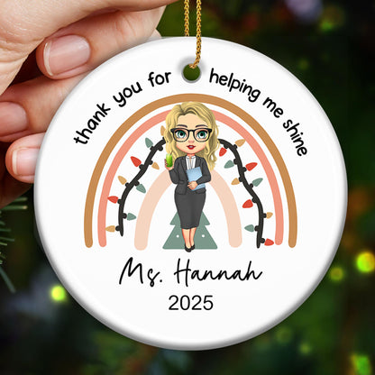 Thank You For Helping Me Shine, Rainbow and Teacher Design