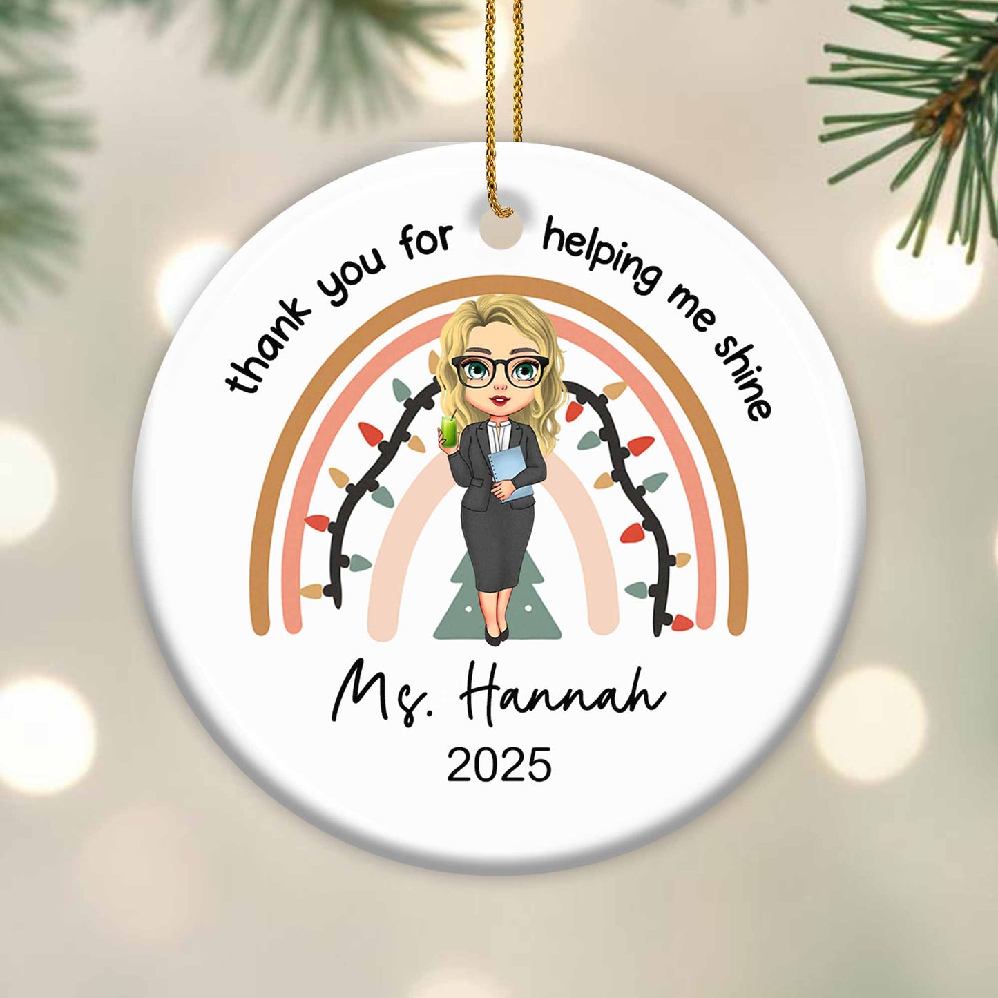 Thank You For Helping Me Shine, Rainbow and Teacher Design