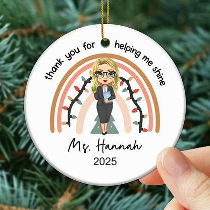 Thank You For Helping Me Shine, Rainbow and Teacher Design