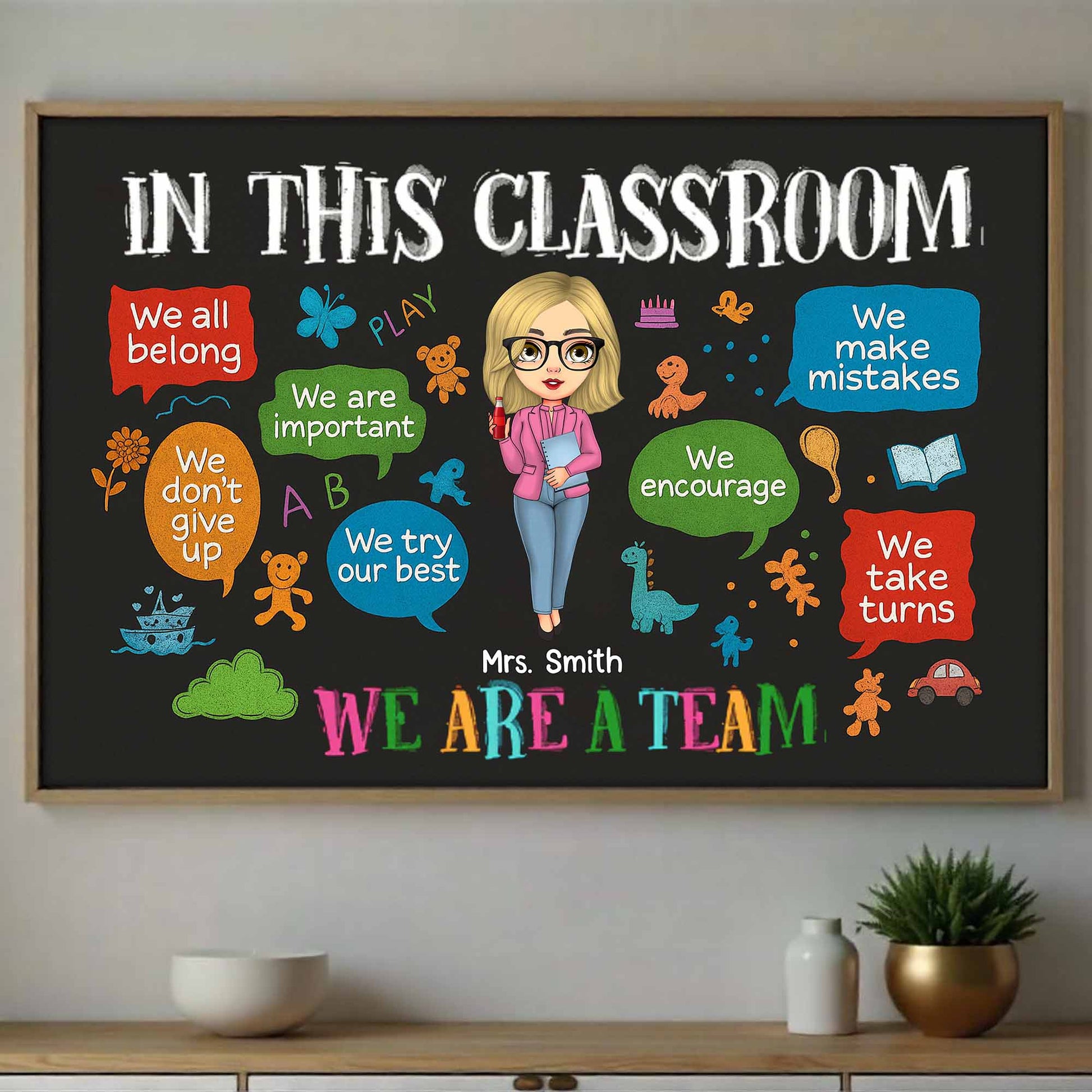 In This Classroom We All Belong, We Are A Team, Classroom Poster