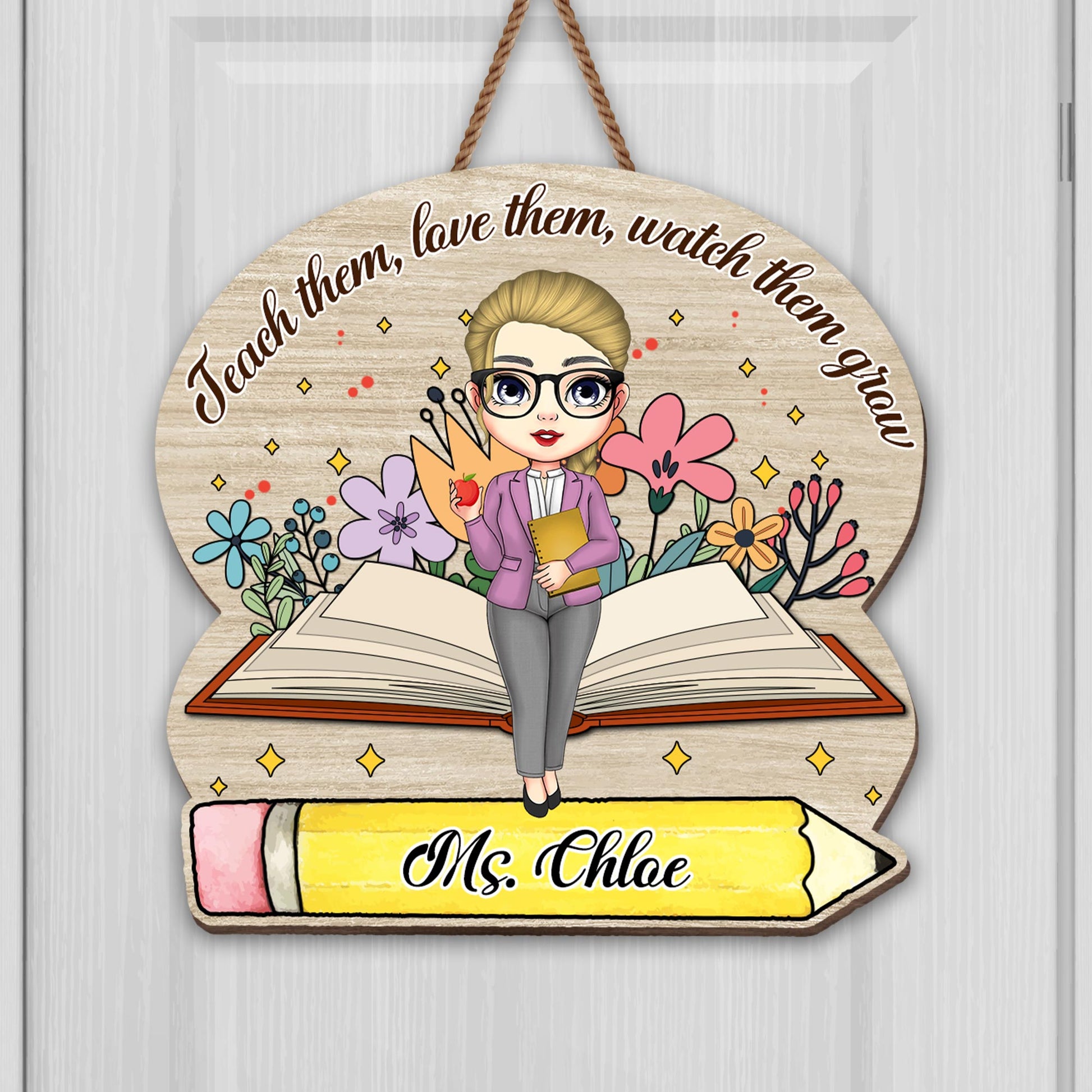 Teach Them, Love Them, Watch Them Grow, Book and Pencil